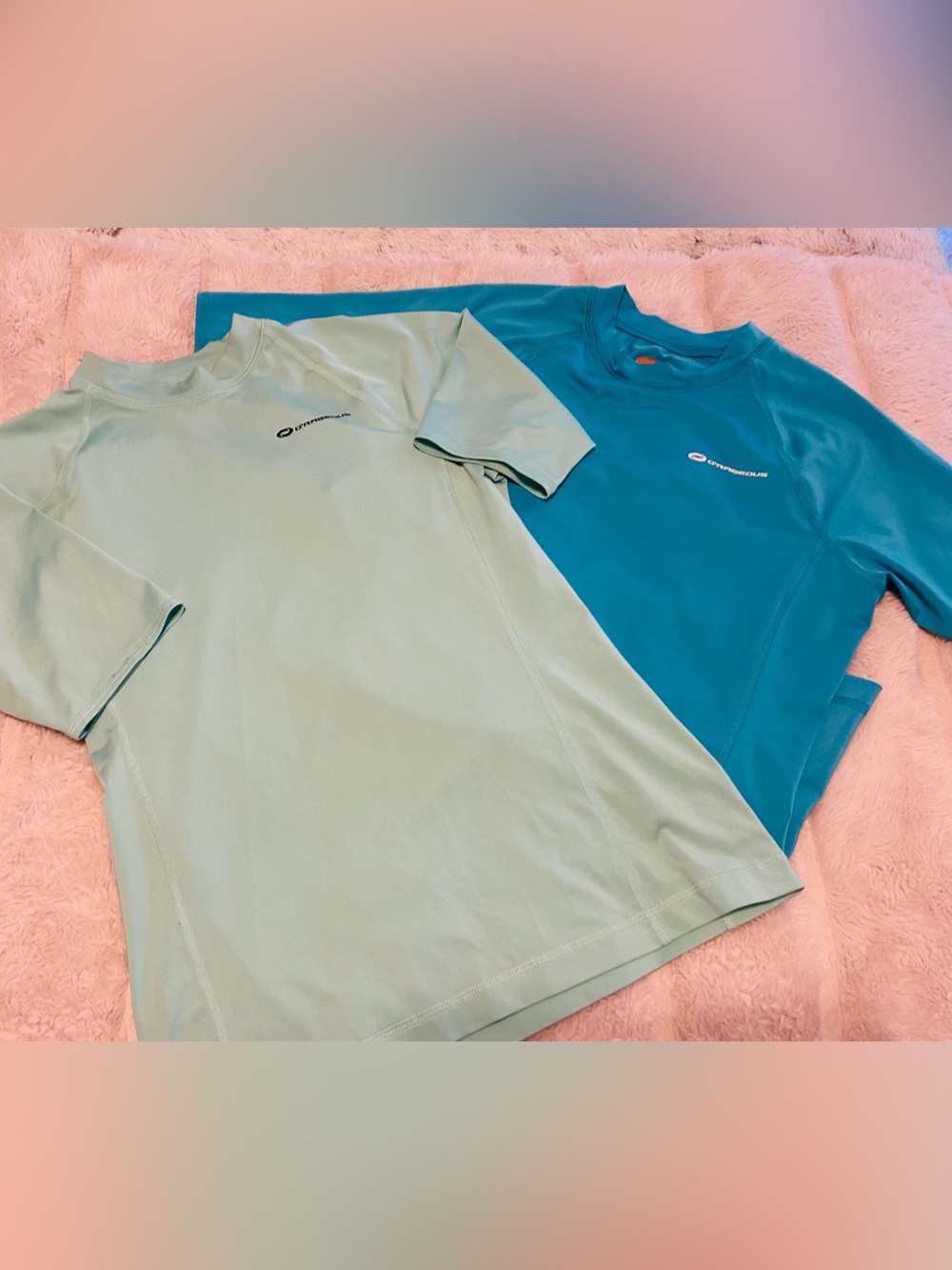O’RAGEOUS SWIM T’s/ Rashgusrds Pair in Seafoam & Teal